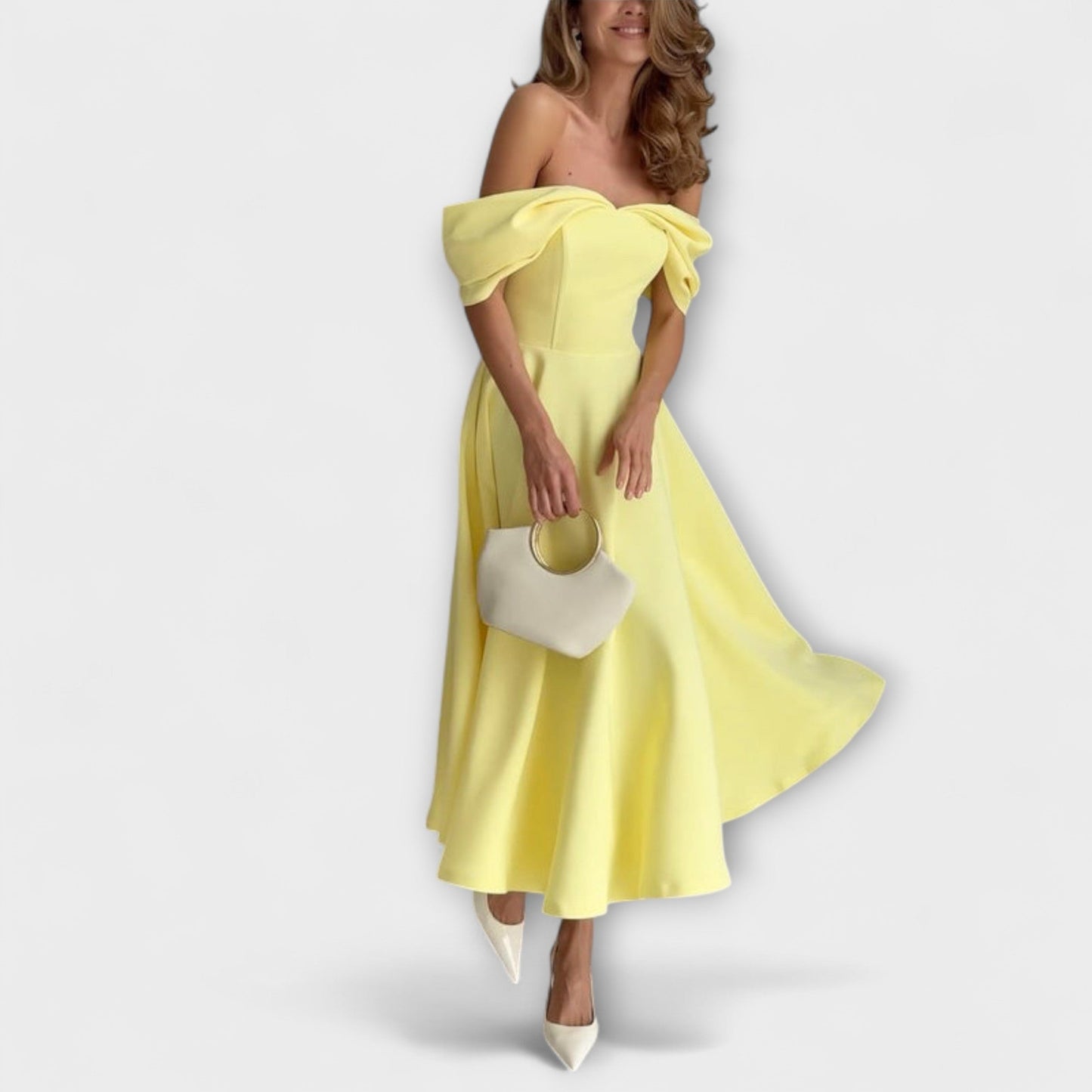 Romy - Off-the-Shoulder Draped Maxi Dress for Events