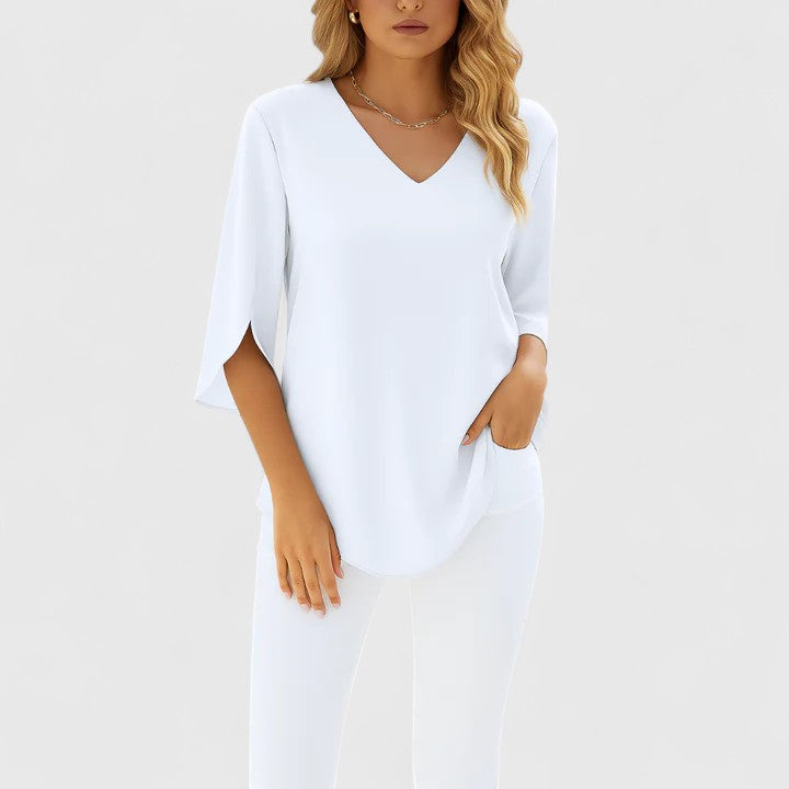 Violetta™ | Chic V-Neck Top for Any Occasion