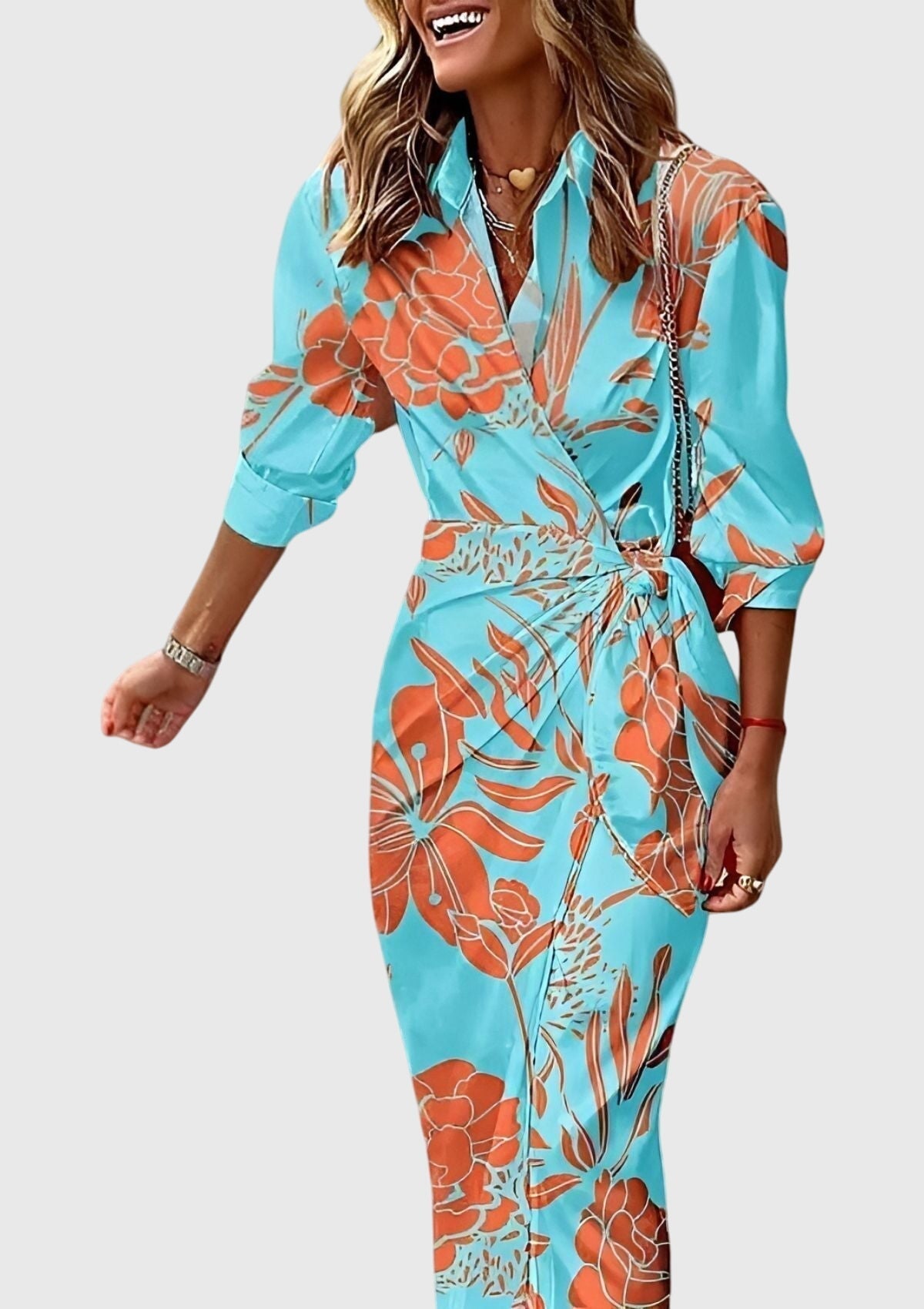Everly™ | Chic Printed Wrap Dress for Any Occasion