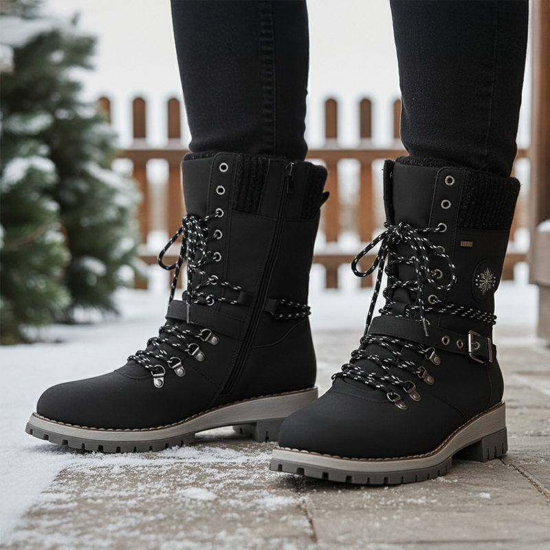 Chic Lace-Up Winter Boots for Stylish Adventures