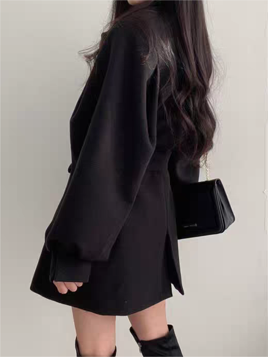 Chic Puff Sleeve Belted Coat for Any Occasion