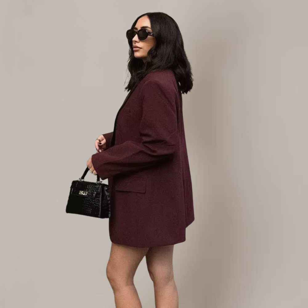 Chic Burgundy Blazer for Smart-Casual Events