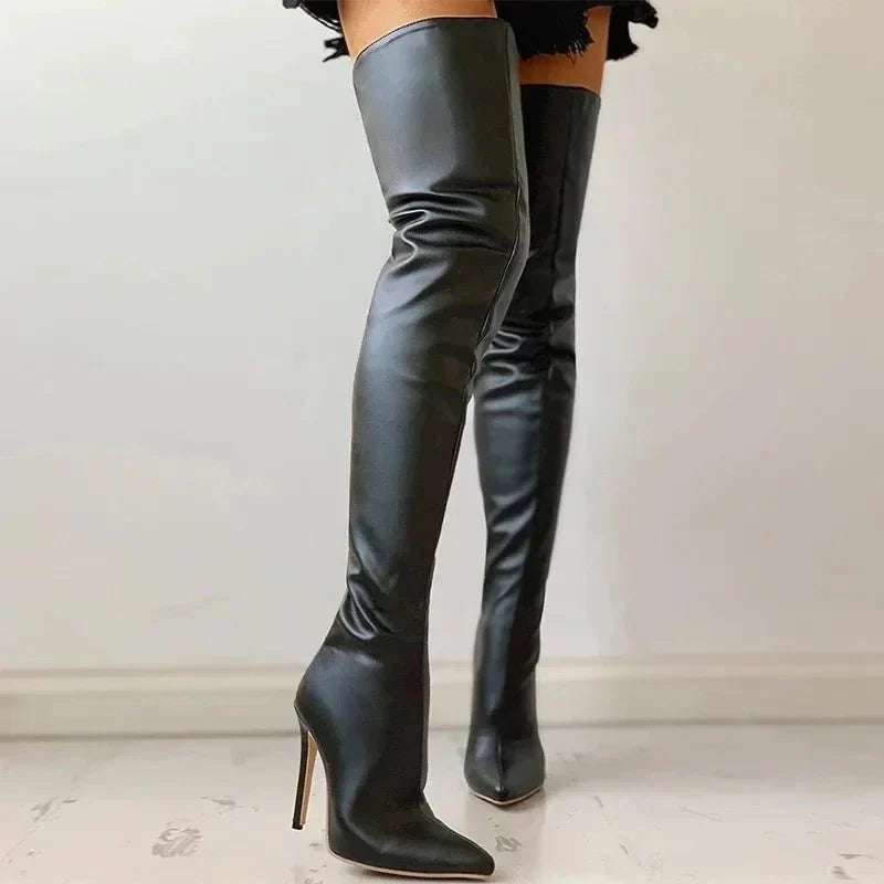Hailey - Chic Thigh-High Stiletto Boots for Any Occasion