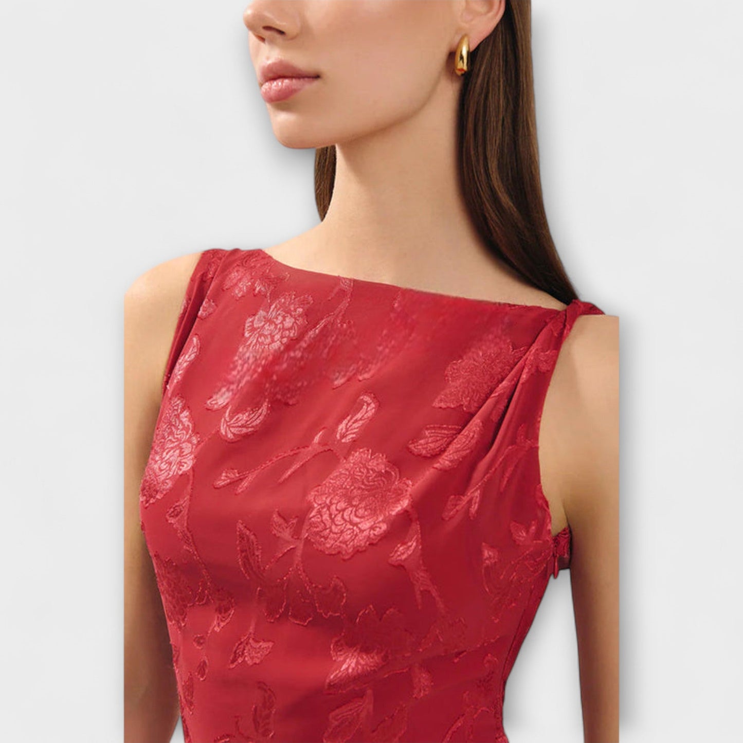 Opal - Chic Backless Jacquard Maxi Dress for Events