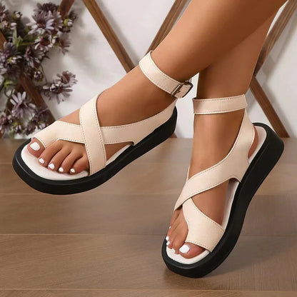 Chic Criss-Cross Ankle Strap Platform Sandals