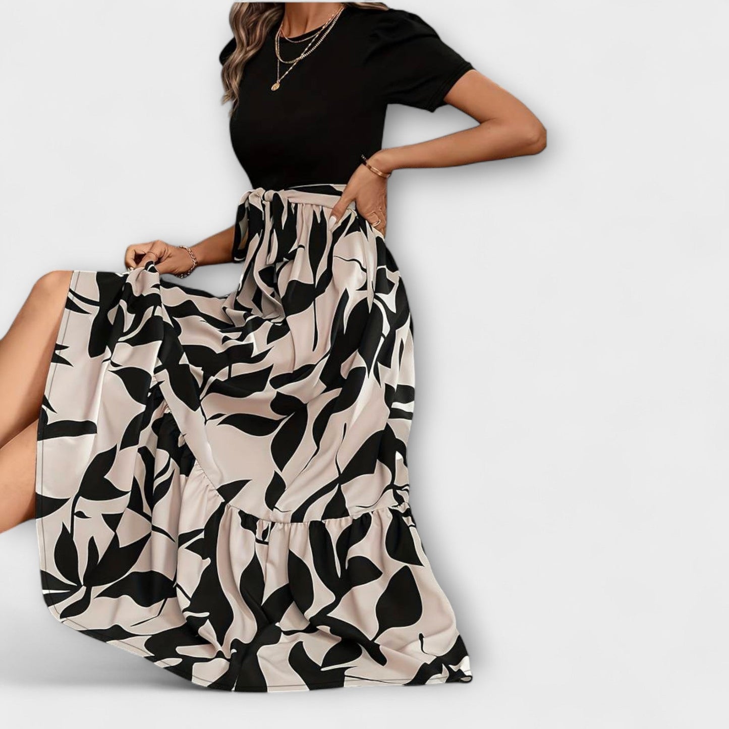 Floral Pattern Summer Dress for Outdoor Gatherings