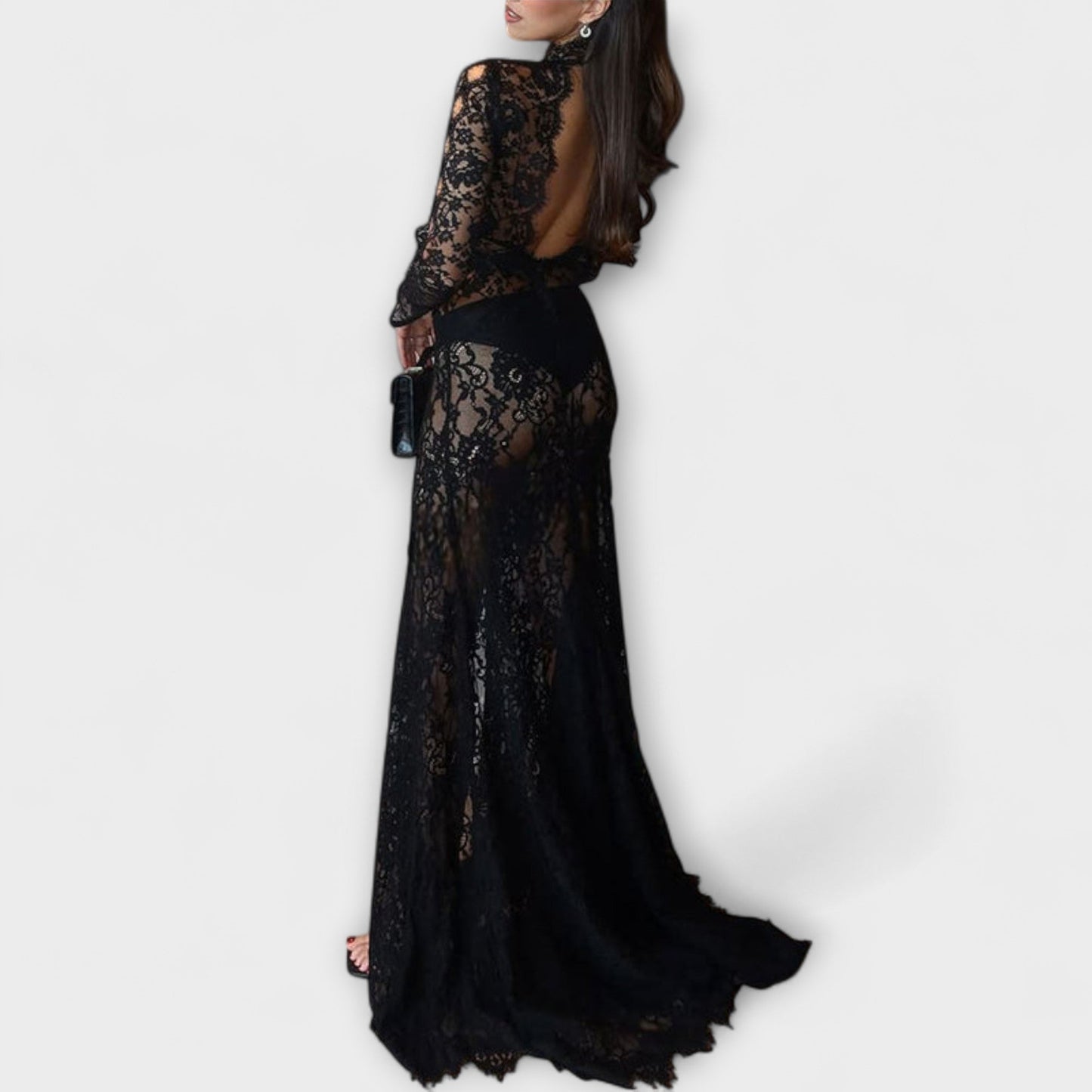Azalea Midnight Elegance Sheer Cutout Maxi Dress for Special Occasions
