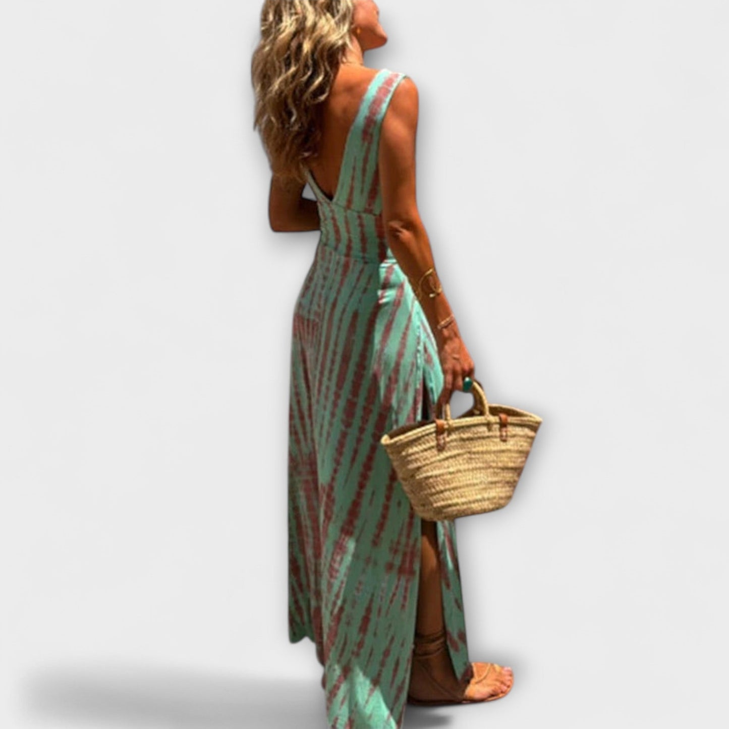 Ella Eleanor Tie-Dye Cutout Stretch Dress for Events