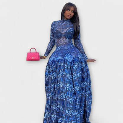Mia Maxi Dress in Floral Mesh for Events