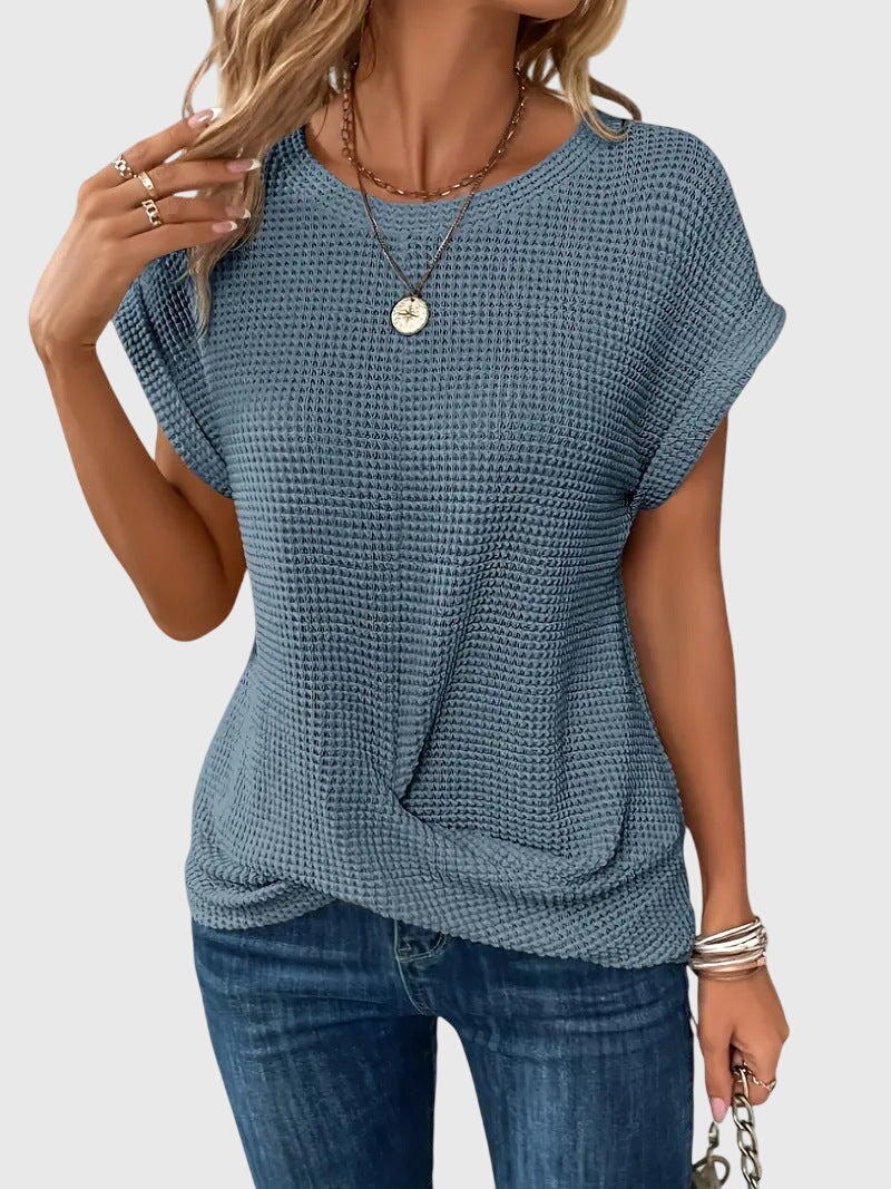 Isa™ | Chic Crew Neck Blouse for Any Occasion