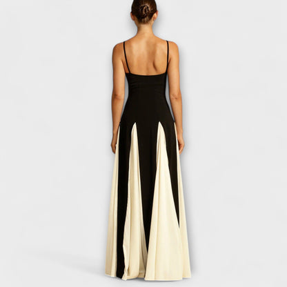 Ember - A-Line Maxi Dress with Tulle Panels for Special Occasions