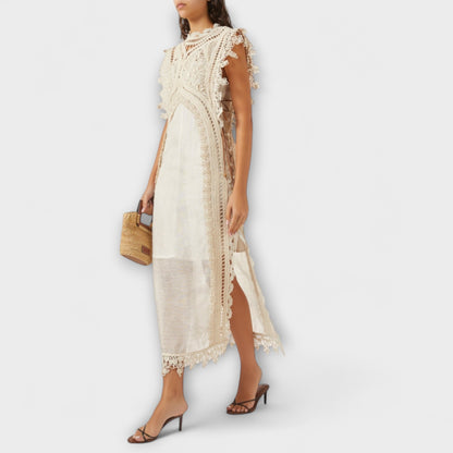 Chic Woven Organza Maxi Dress for Special Occasions