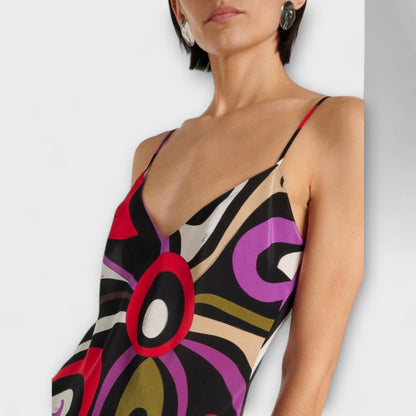 Marble Print Maxi Dress for Stylish Events