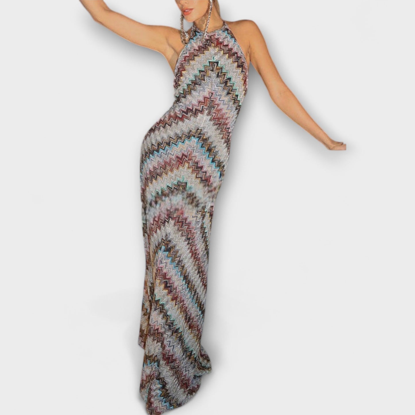 Reese Jodie Knit Dress – Vibrant Herringbone Style for Any Occasion