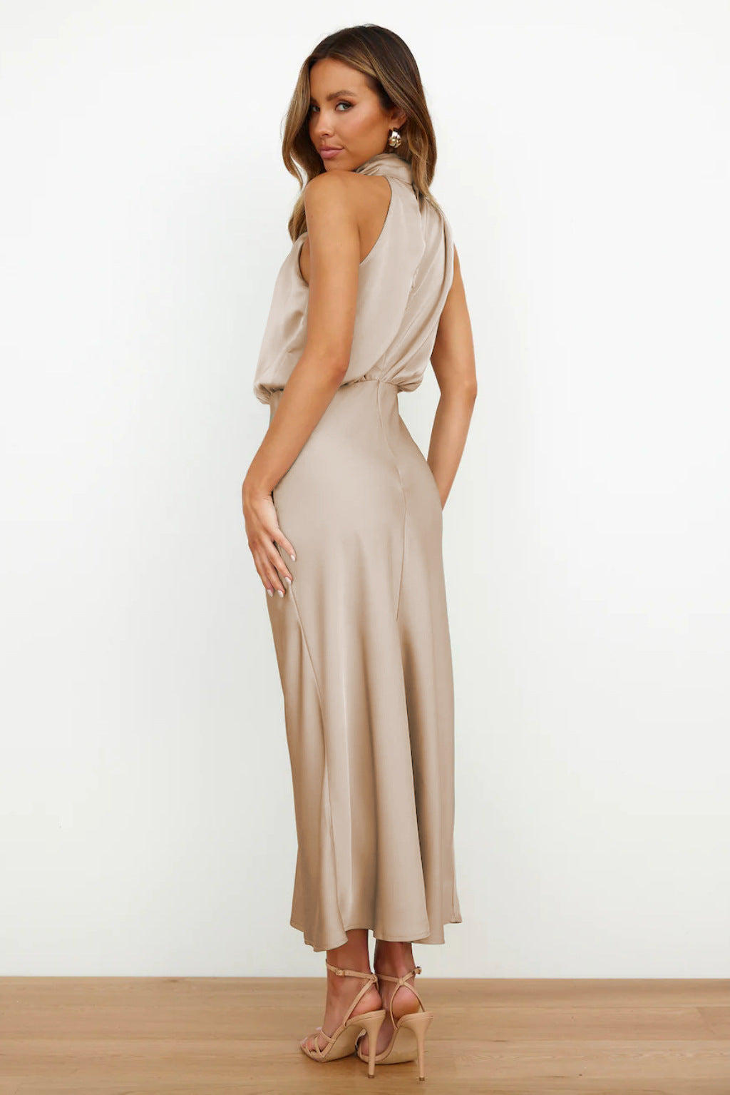 Wedding Guest Dress – Chic Satin Halter
