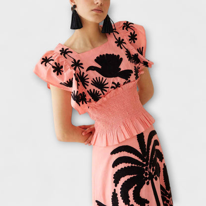 Chic Palm Tree Print Dress for Summer Events