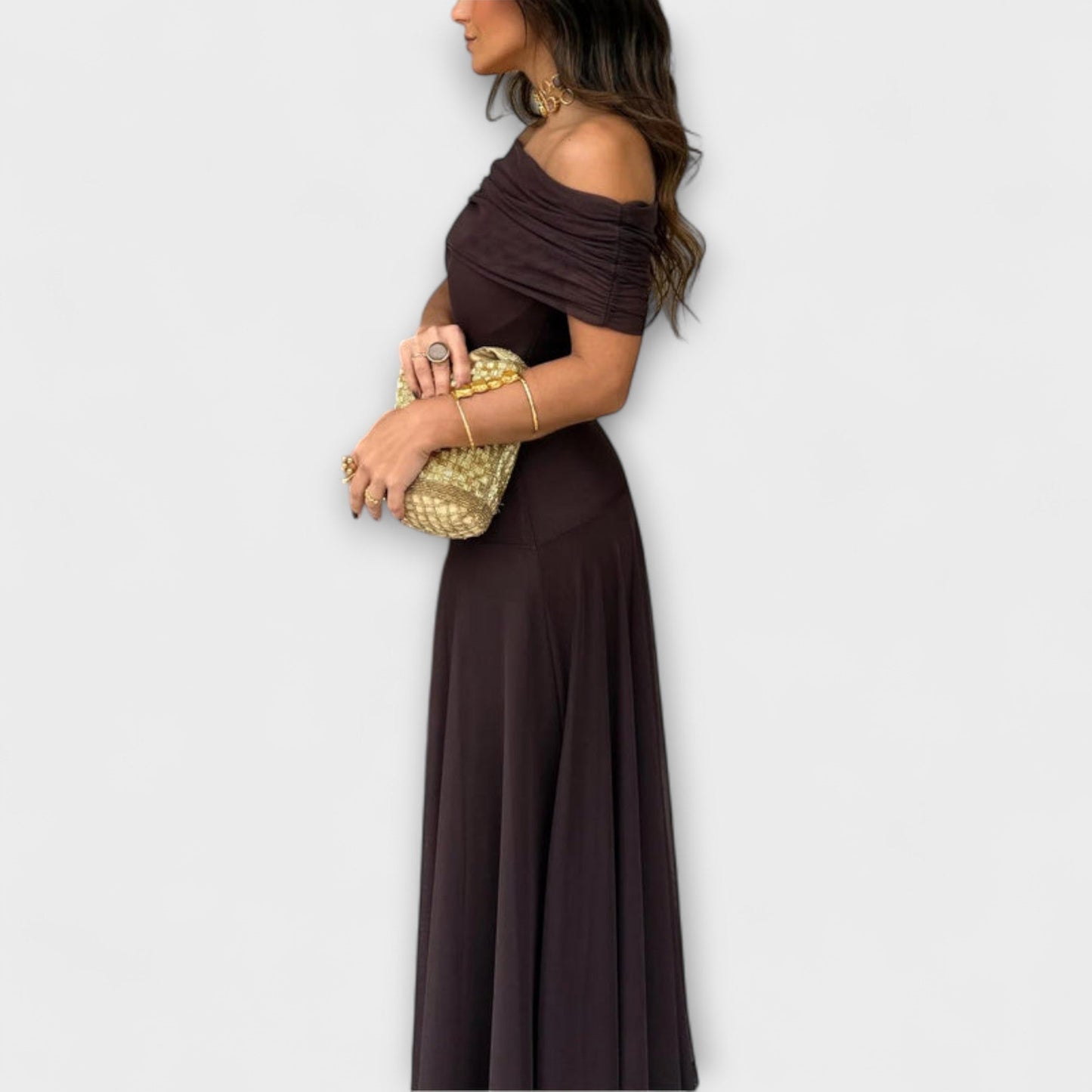 Toledo One-Shoulder Mesh Maxi Dress for Summer Events