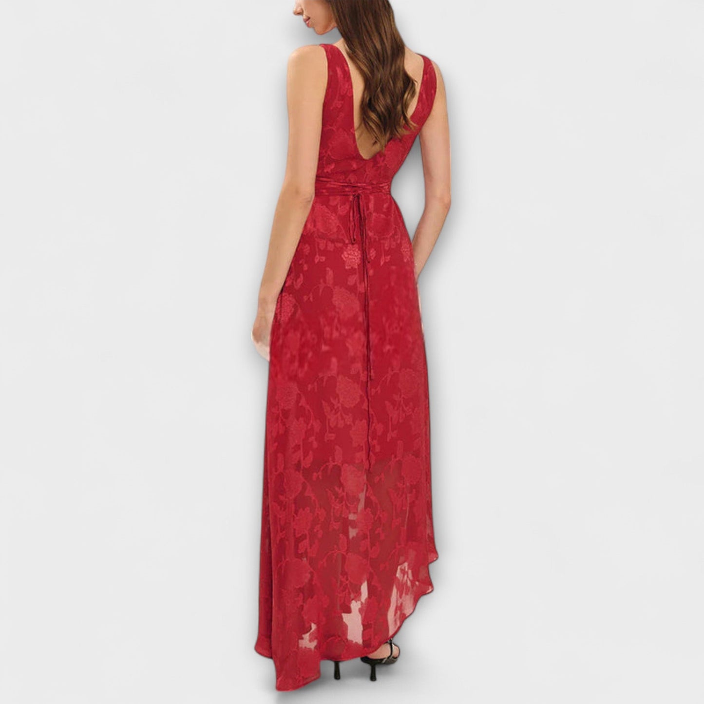Opal - Chic Backless Jacquard Maxi Dress for Events