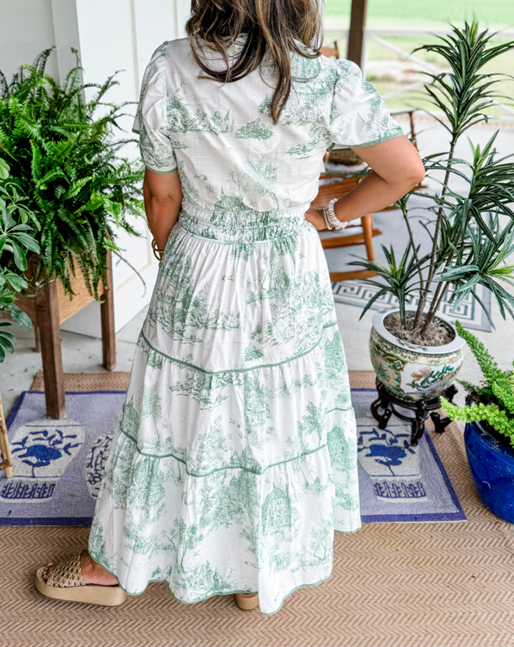 Eliza | Classic Toile Maxi Dress for Any Occasion
