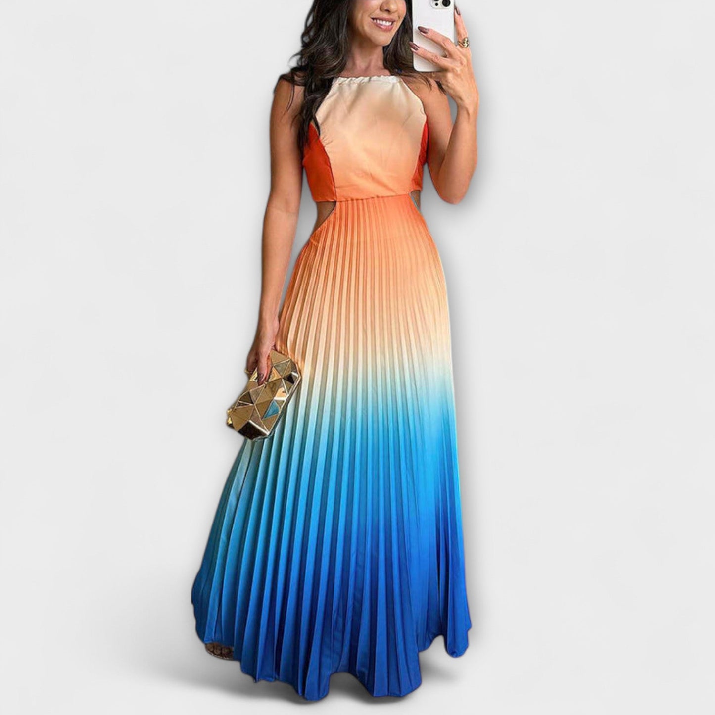 Chic Backless Tie-Dye Prom Dress