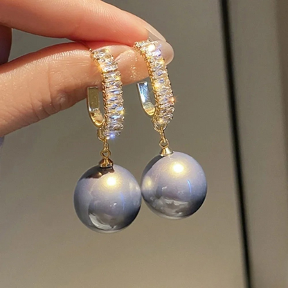 Stylish Pearl and Zirconia Earrings
