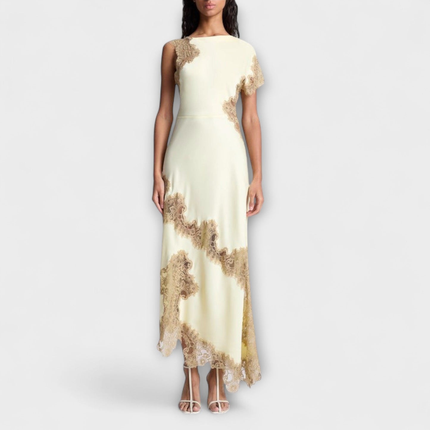 Margaret - Satin and Lace Maxi Dress for Special Occasions