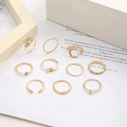 Bundle of 10 Boho Silver and Gold Rings