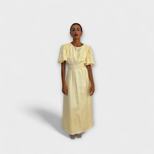 Josephine - Airy Butter Yellow Maxi Dress for Summer Events