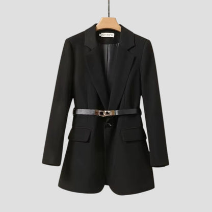 Chic Women's Belted Blazer Jacket for Office & Events