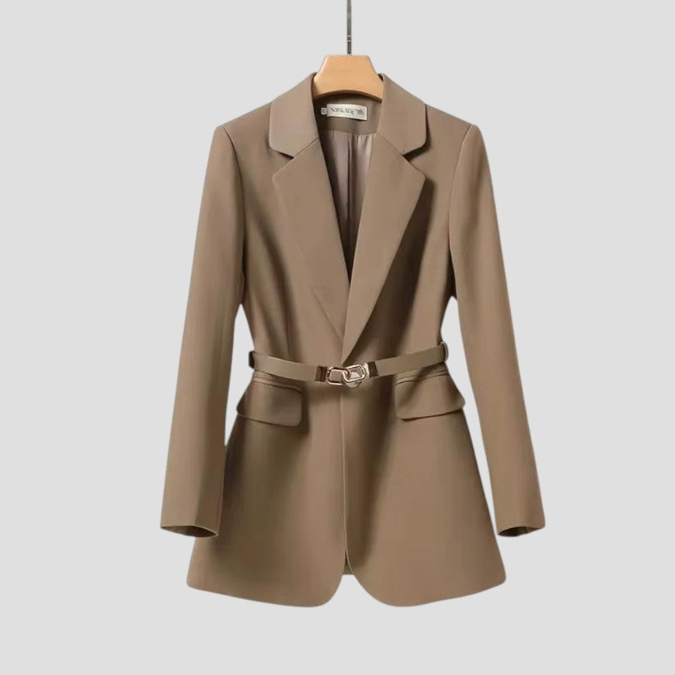 Chic Women's Belted Blazer Jacket for Office & Events
