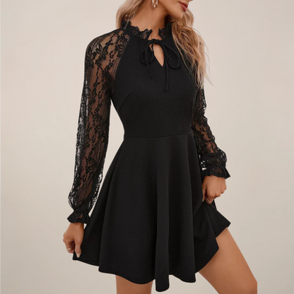 Chic Lace Sleeve Mini Dress for Special Occasions