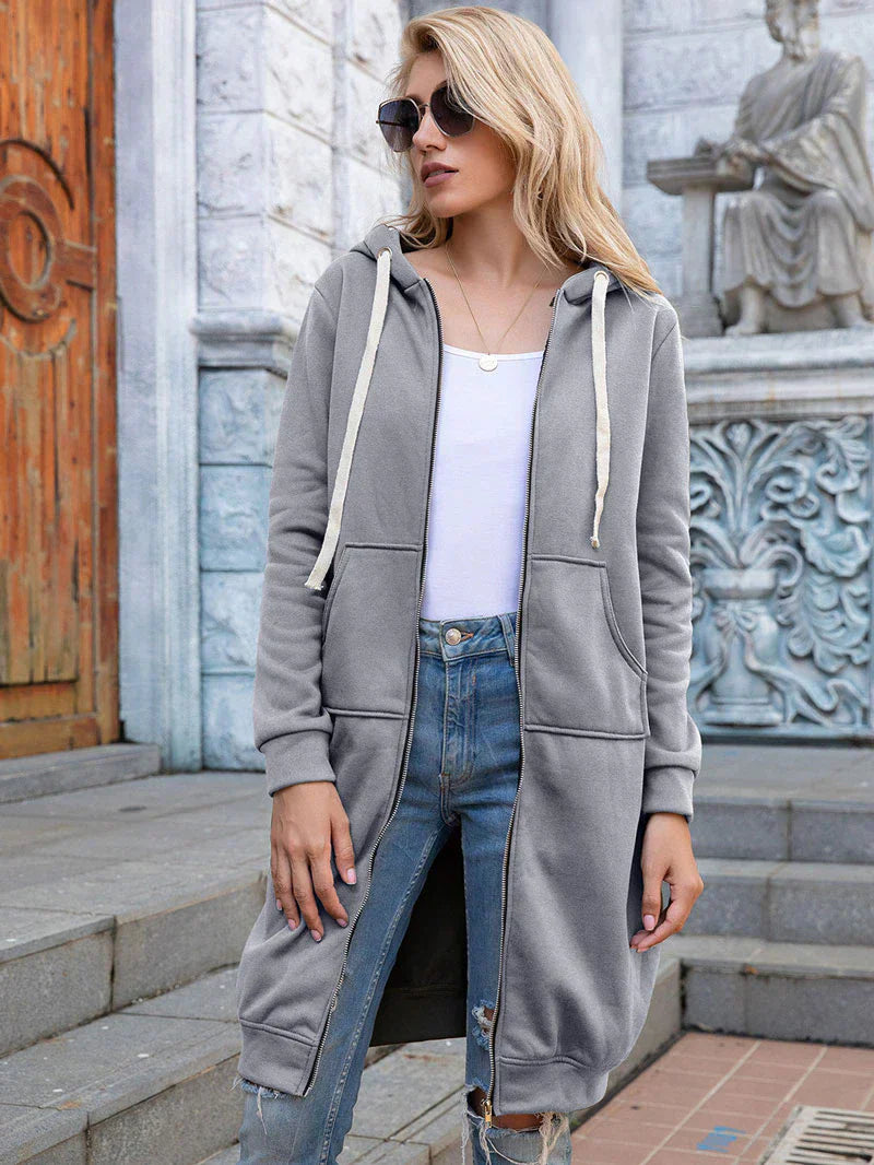 Bonnie - Cozy Longline Zip Hoodie for Everyday Style