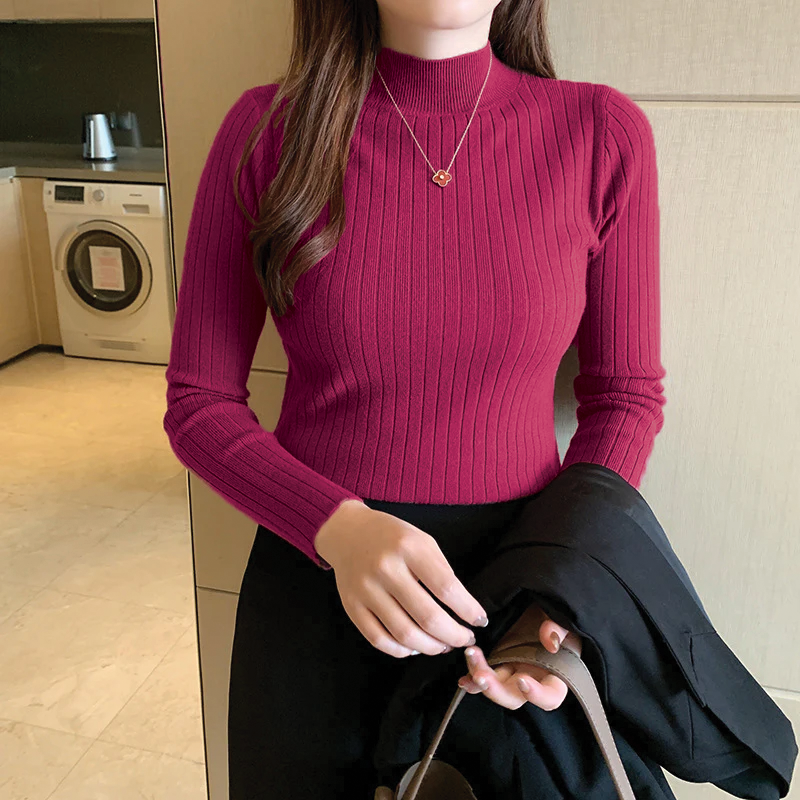 Aurora - Cozy Ribbed Turtleneck for Everyday Wear