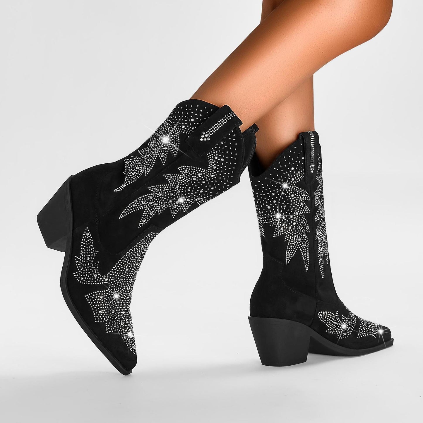 Trendy Western Boots for Women with Rhinestone Accents