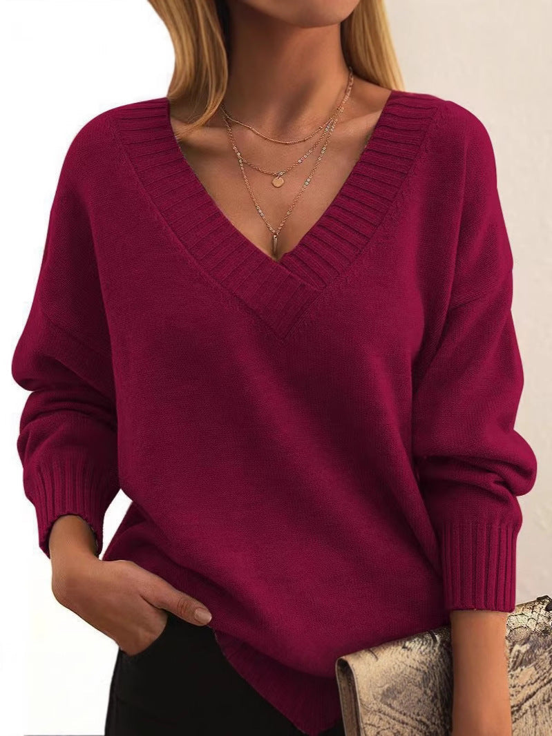Avery - Cozy V-Neck Knit Sweater for Everyday Wear