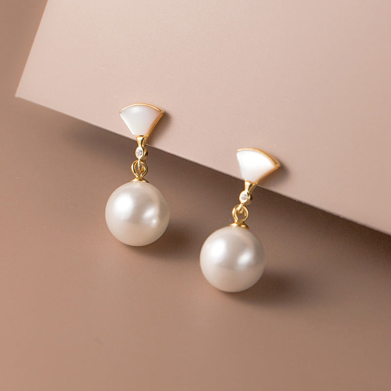 Vintage Silver Pearl Studs