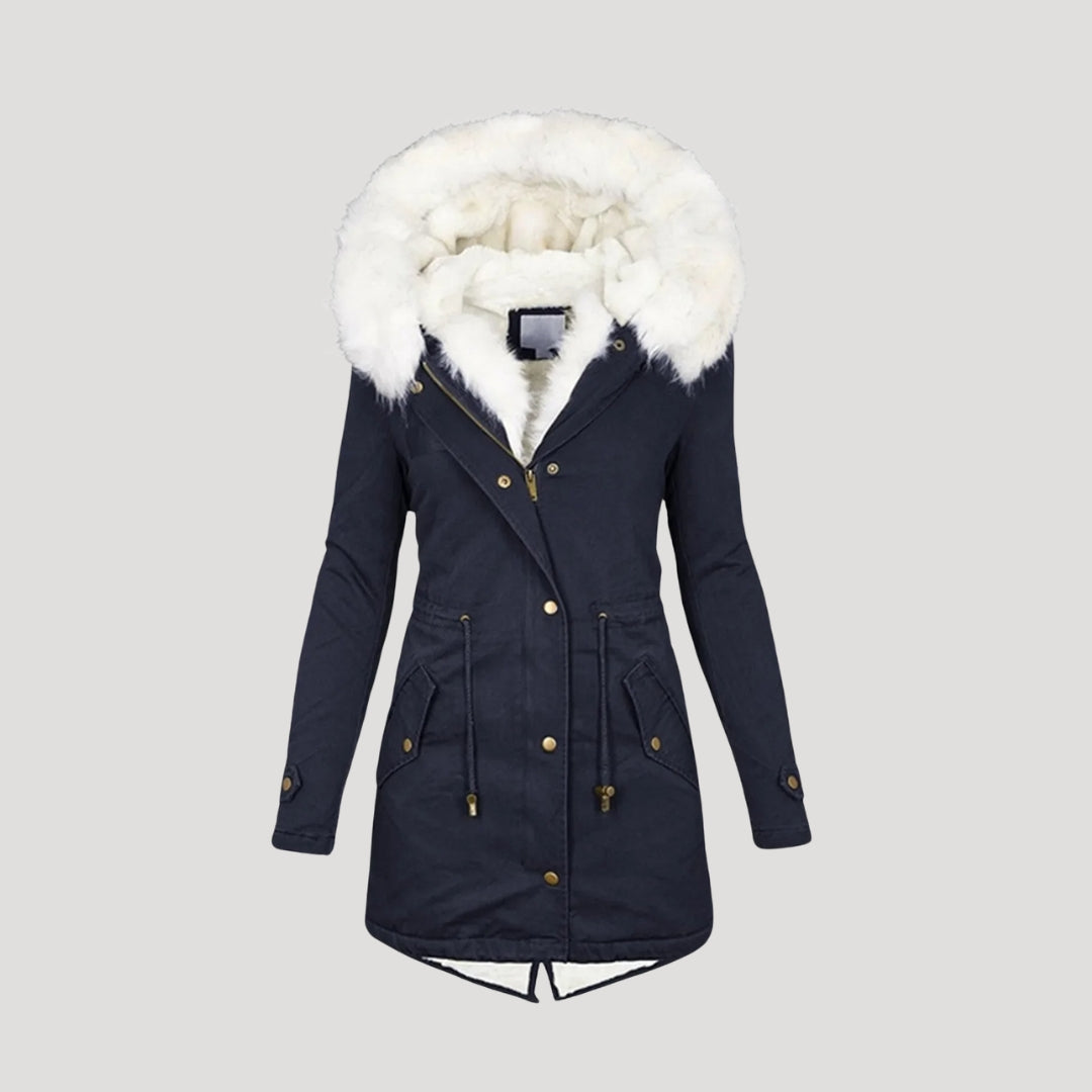 Chic Women's Winter Parka with Faux Fur Hood