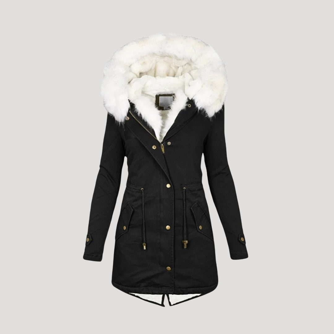 Chic Women's Winter Parka with Faux Fur Hood