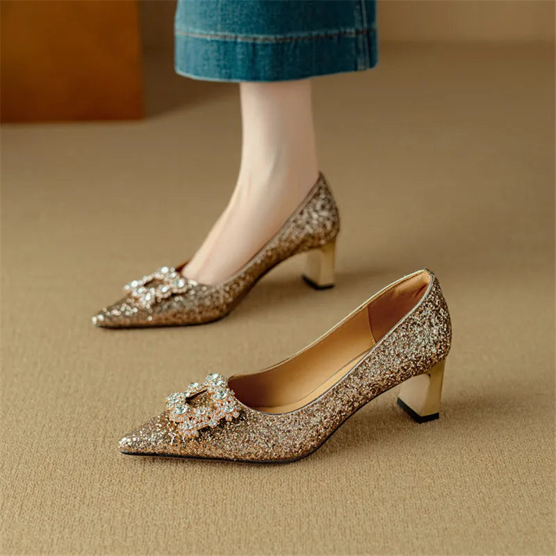 Gloria Glitter Heels for Evening Glam