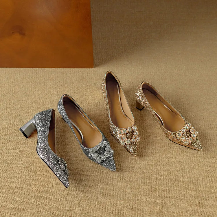 Gloria Glitter Heels for Evening Glam