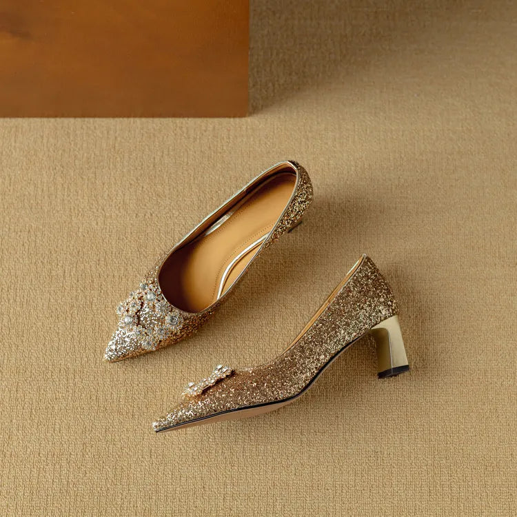 Gloria Glitter Heels for Evening Glam