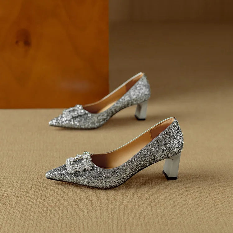 Gloria Glitter Heels for Evening Glam