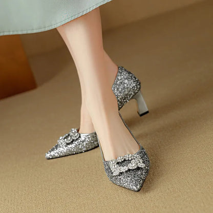 Gloria Glitter Heels for Evening Glam