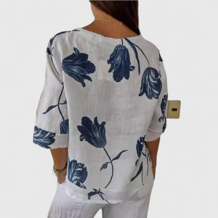 Isabel | Chic Floral Pattern Blouse for Special Occasions