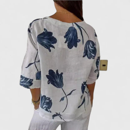 Isabel | Chic Floral Pattern Blouse for Special Occasions