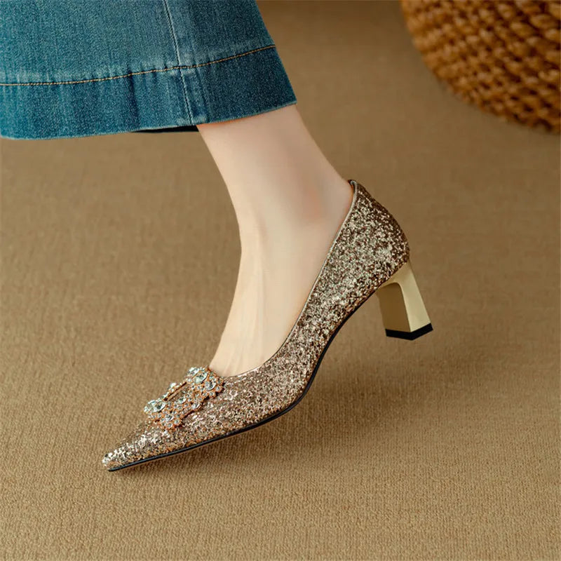 Gloria Glitter Heels for Evening Glam