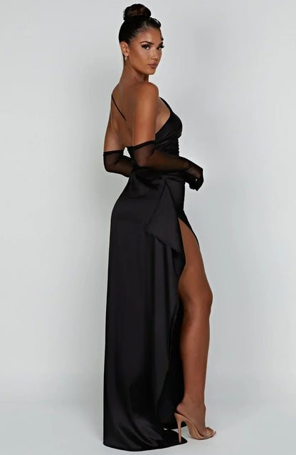 Chic Asymmetric Maxi Dress for Evening Wear