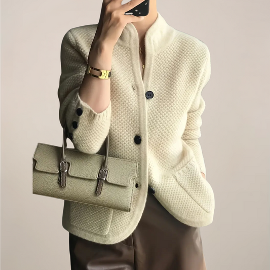 Textured Knit Cream Cardigan for Stylish Layers