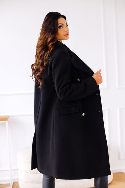 Women's Stylish Double-Breasted Coat for Winter Wear