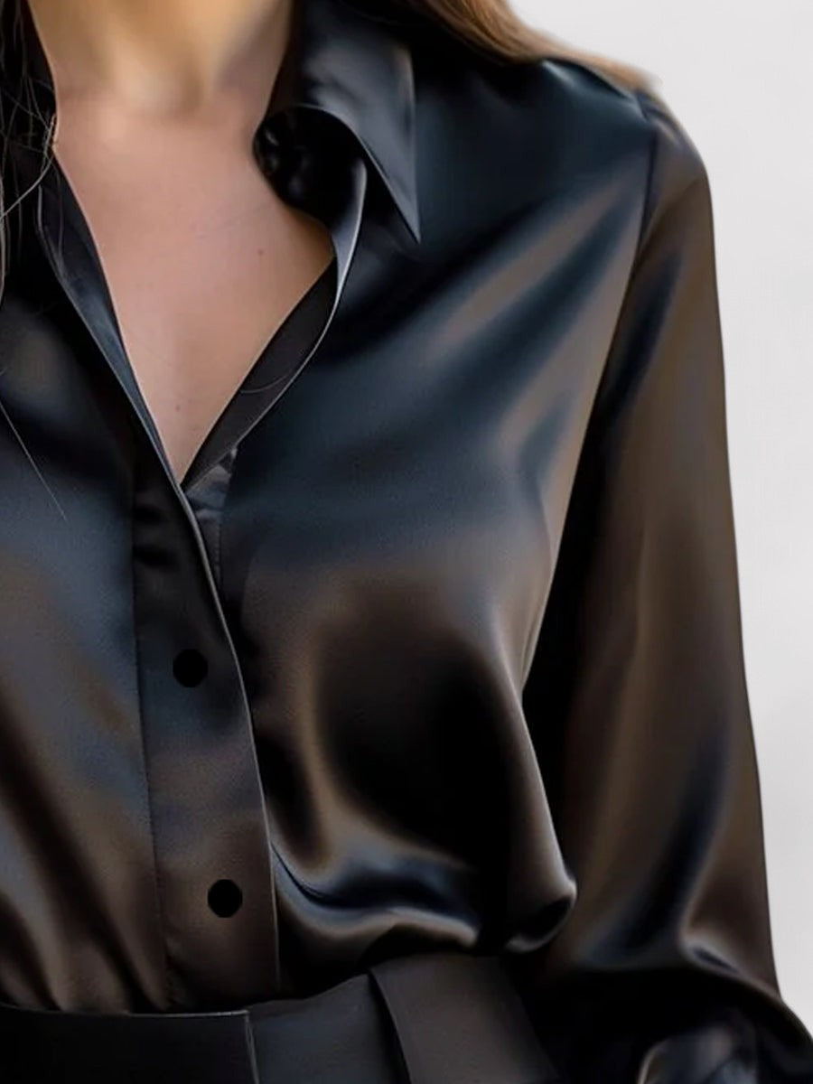 Chic Satin Long Sleeve Blouse for All Occasions